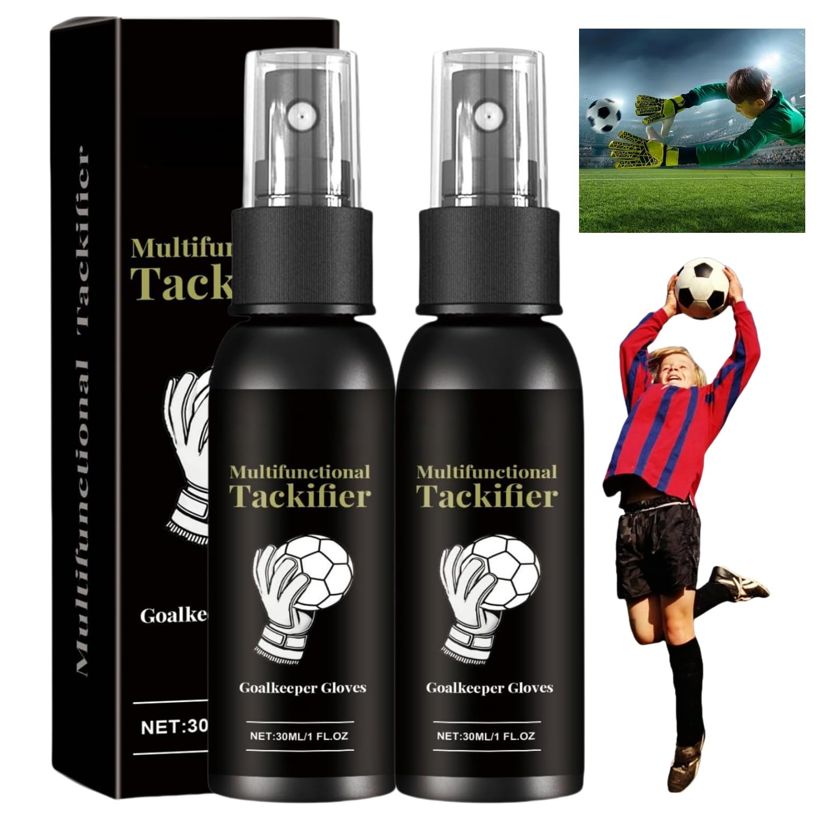 2PCS Goalkeeper Glove Glue & Grip Companion | Non-Sticky Anti-Slip Hand Grip Spray for Football Gloves | Enhanced Grip Spray for Soccer, Baseball, Rugby & More, Efficient and Safe