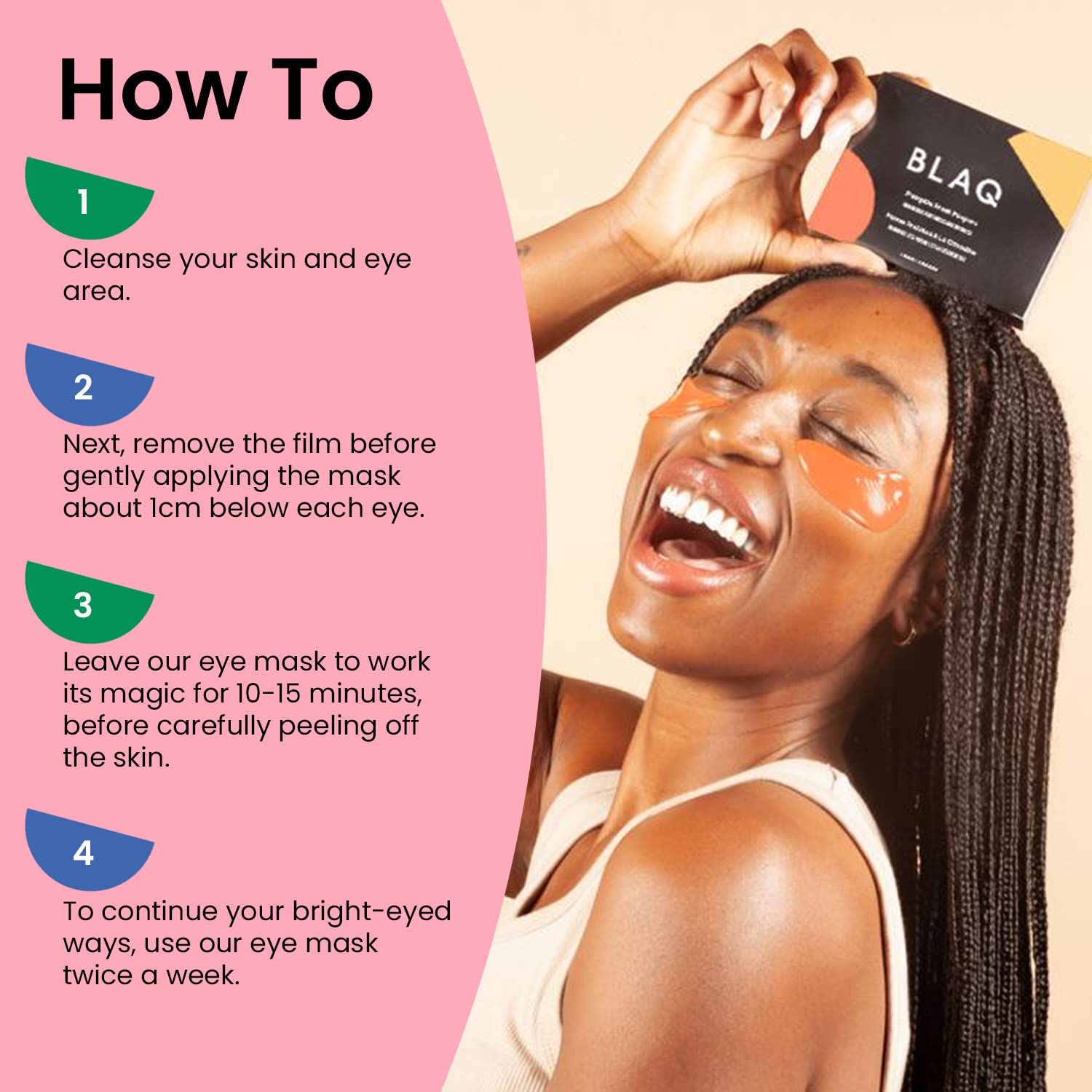 BLAQ Eye Mask with Hyaluronic Acid - Pumpkin Fresh Peepers Under Eye Mask - Hydrogel Under Eye Patches for Puffy Eyes, Dark Circles - Anti Aging Gel Eye Pads - Anti Wrinkle Patches - 5 pcs : Beauty & Personal Care