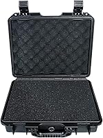 AxiGear 14in Waterproof Hard Case with Customizable Pick N'Pluck Foam Insert - Shockproof for Cameras, GoPro, Firearms (13x9.8x3.3in Interior)