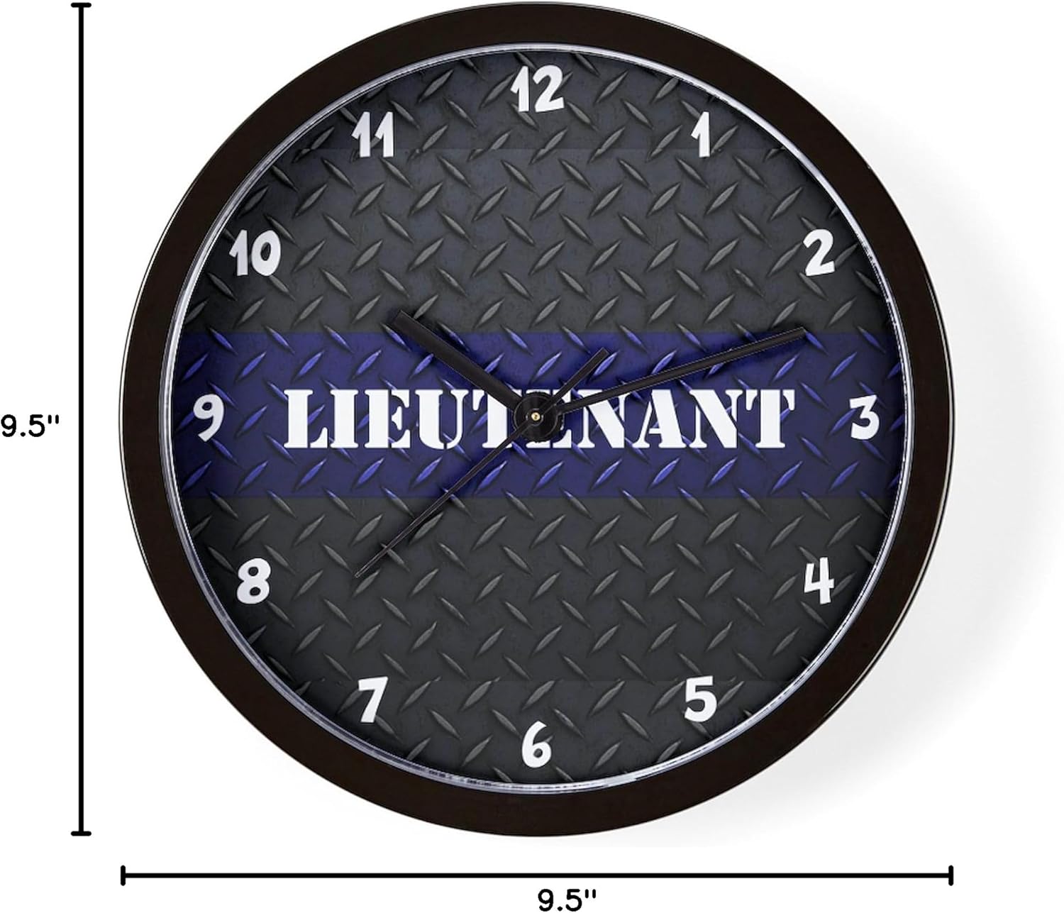 CafePress Police Lieutenant Diamond Plate 10" Wall Clock for Livingroom, Kitchen, or Office
