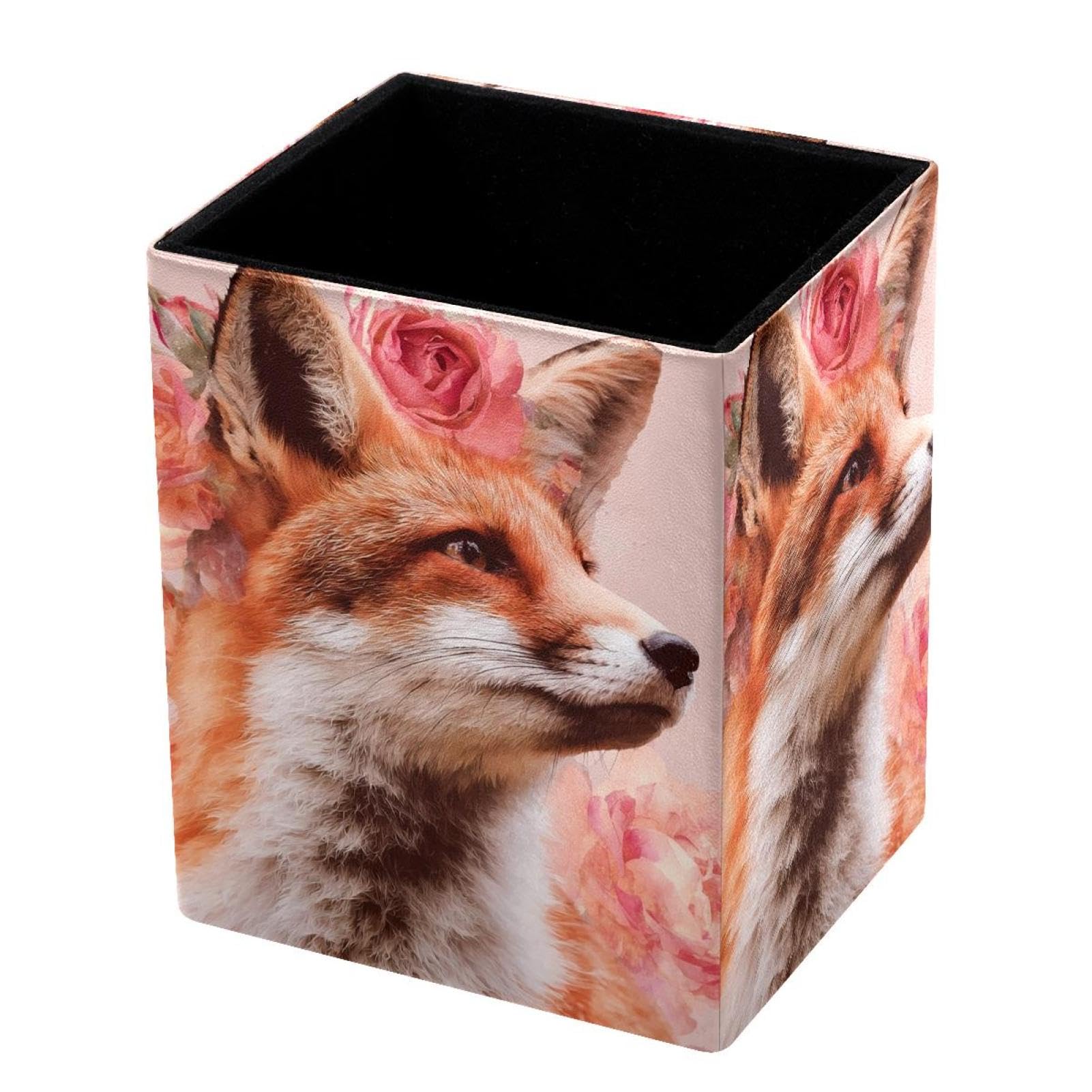 VAPOKF Pencil Holders for Desk, Beautiful Fox Printed Pen Holders Pen Pot Makeup Brushes Storage Desktop Stationery Supplies Organiser for Home Office