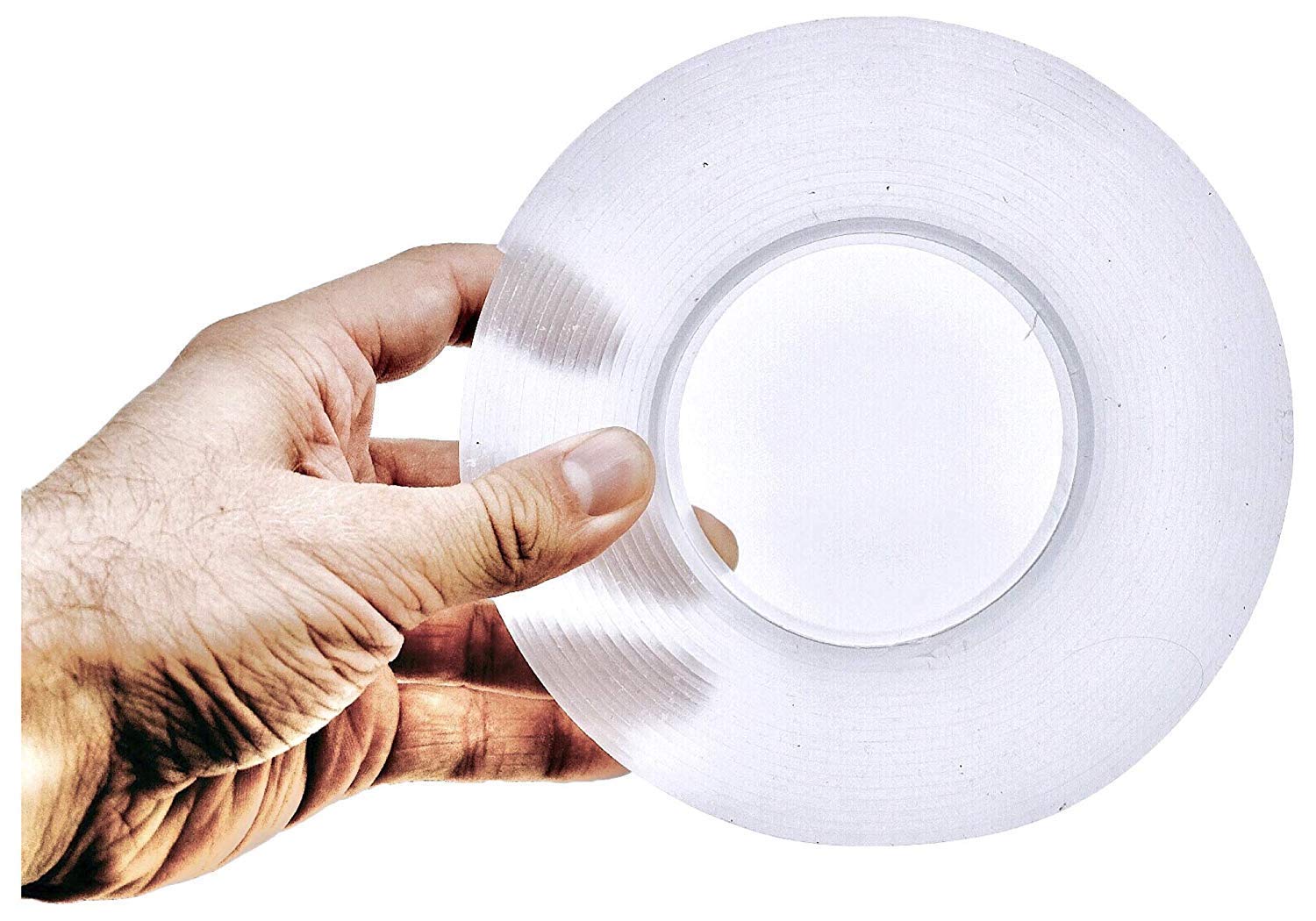 AmzingMonkey grip mg-3m/9.8 ft secure anything, double sided reusable adhesive silicone anti-slip strong adhesive traceless multi-functional sticky strips tape, transparent