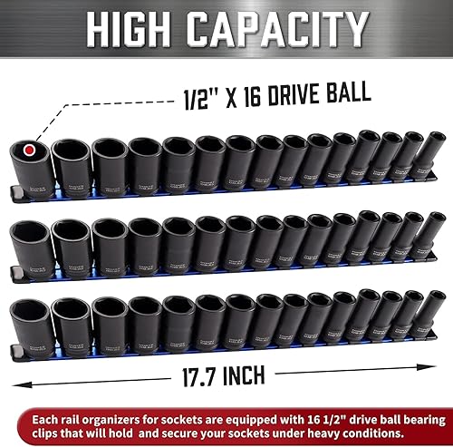 Miniatura 2 de ALOANES Organizador de enchufes de aleación de aluminio de 12 pulgada, 3 bastidores de enchufe resistentes, kit de soporte de enchufe de 12 pulgada