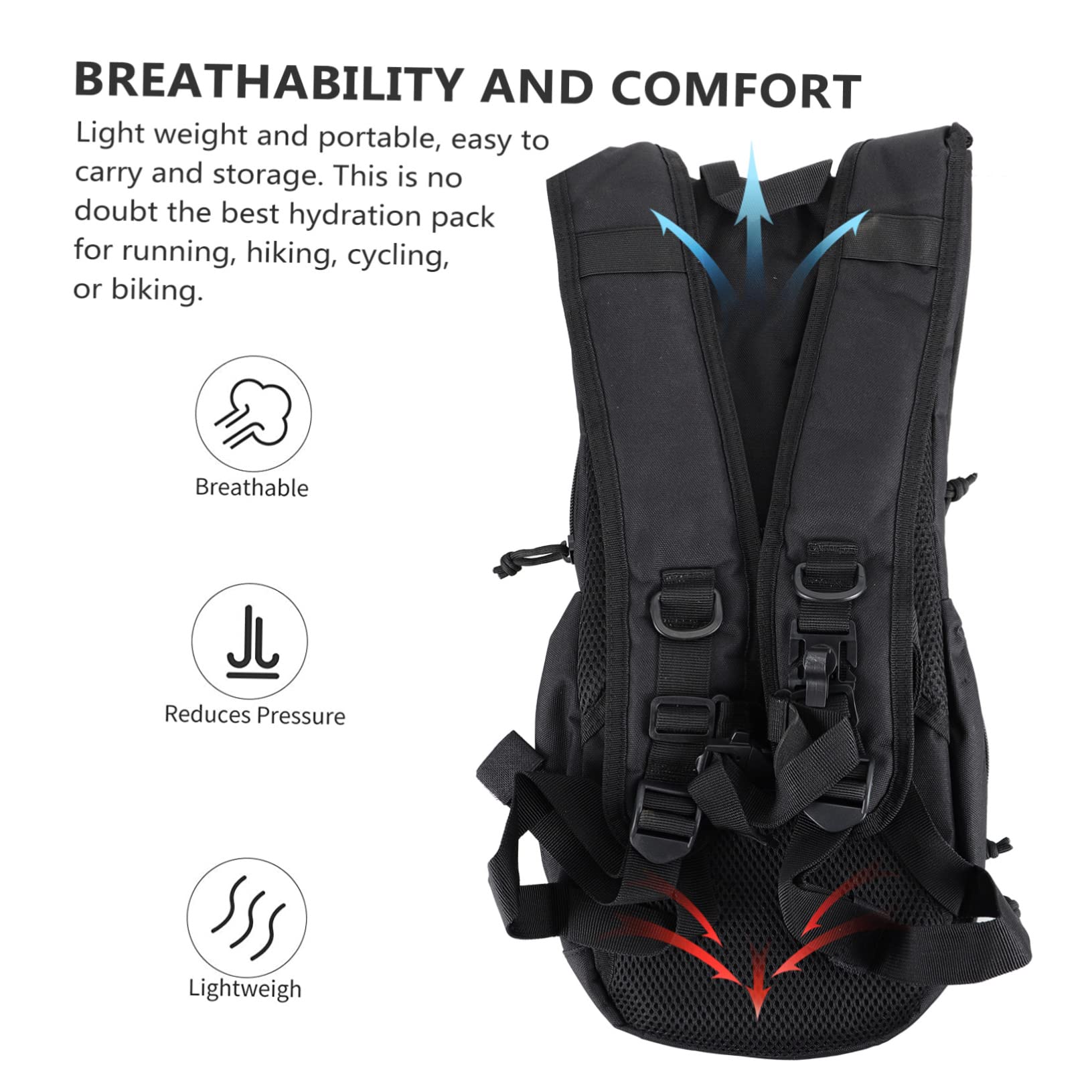 Toyvian Outdoor Hydration Backpack for Hiking and Cycling Lightweight Water Pack with Soft Shoulder Straps Comfortable Design for Running and Camping Activities