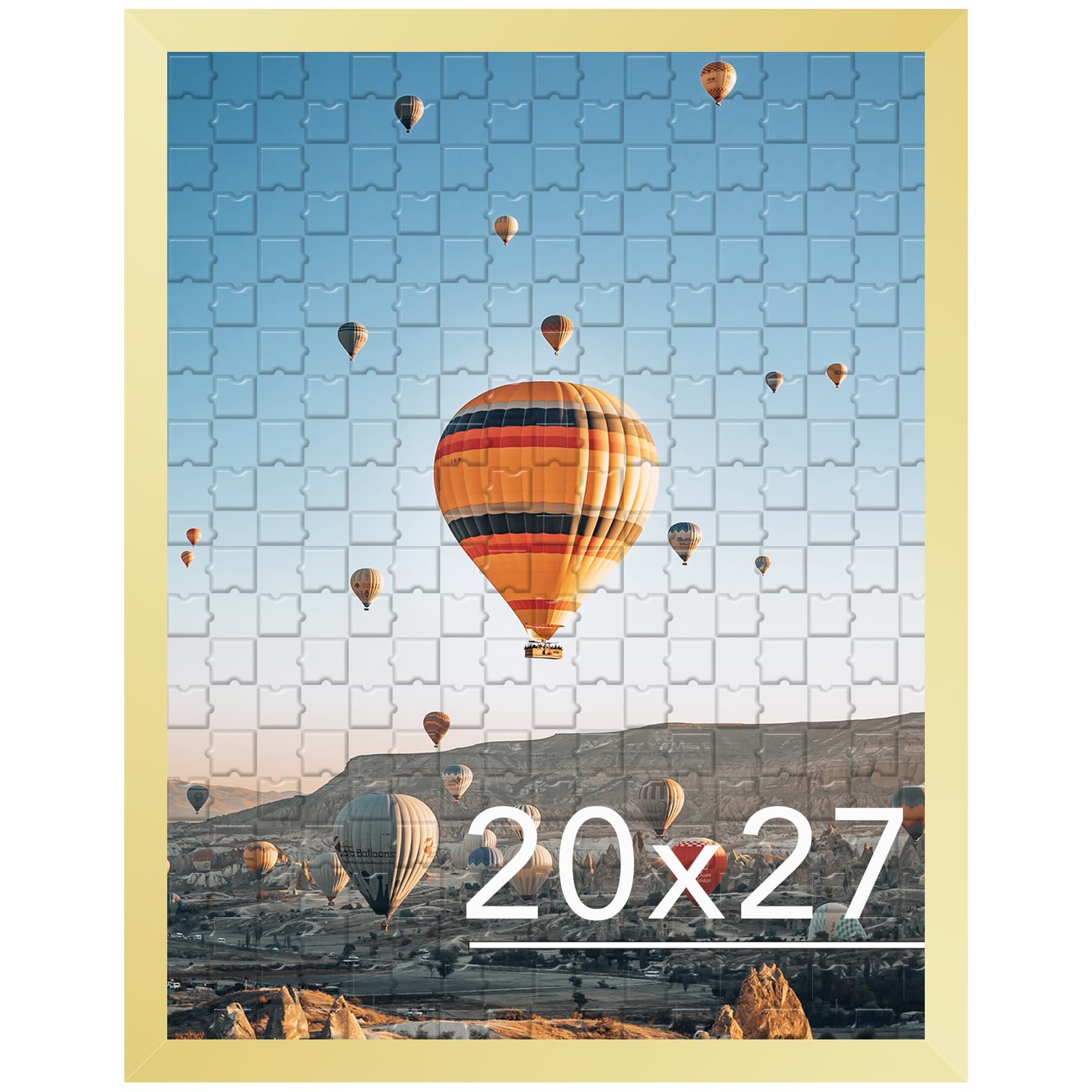 JCJMY 20x27 Picture Frame for Puzzles Poster Photo Picture, Horizontal and Vertical Formats for Wall Hanging, 20 x 27 Wall Gallery Poster Photo Puzzles Frame for 20 by 27 Photos Posters, Gold
