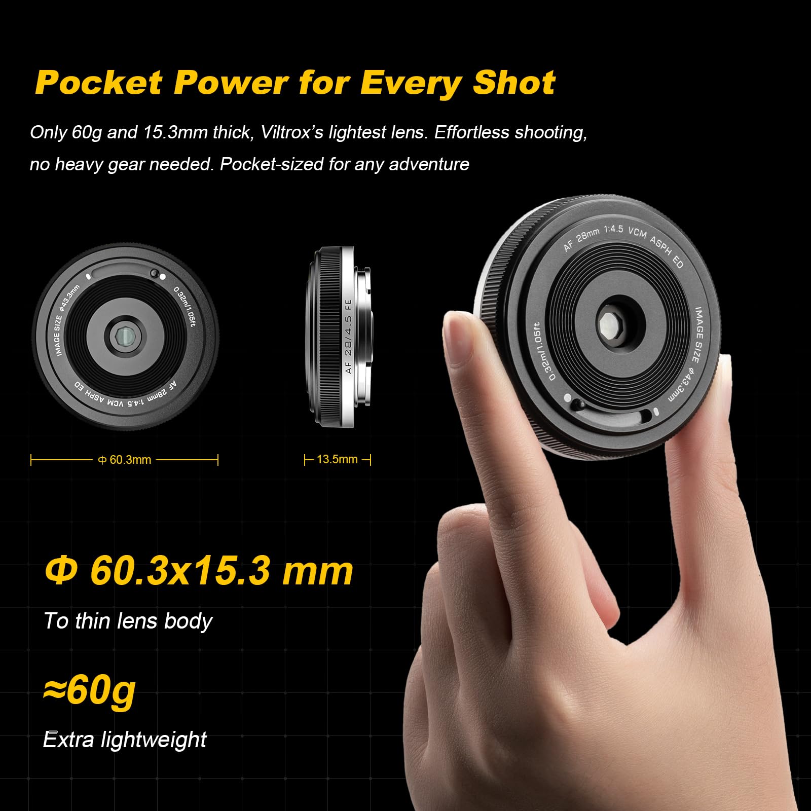 Amazon.co.jp: Viltrox AF 28mm f4.5 FE パンケーキレンズ Sony E