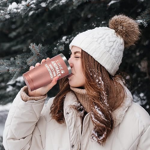 Miniatura 5 de Vaso de acero inoxidable con tapa con texto en inglés "I Save Animals, Whats Your Superpower-Vet Tech, regalo de tecnología veterinaria, ideas de