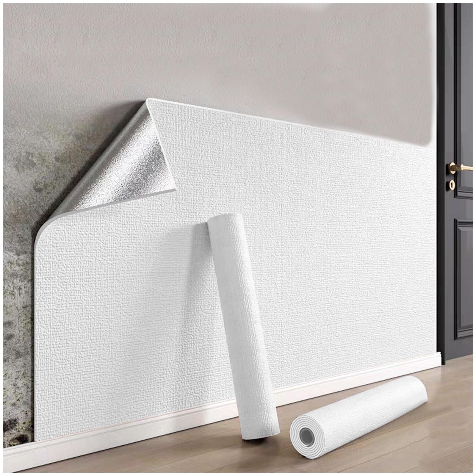Autoadhesivo Papel de Parede Antihumedad, 3mm XPE Aislamiento Termico Autoadhesivo, Papel Pared para Aislamiento Interior Impermeabilidad y Aislamiento Acústico para Salones