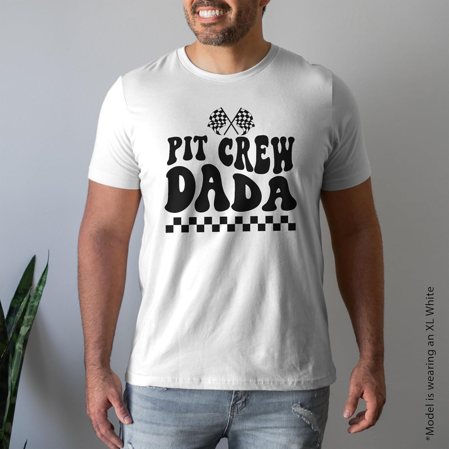 Pit Crew Mama and Dada Shirts - Fast One Two Fast Birthday Party Theme - Mom & Dad Race Car Racing T-Shirt - Unisex Graphic Tee White