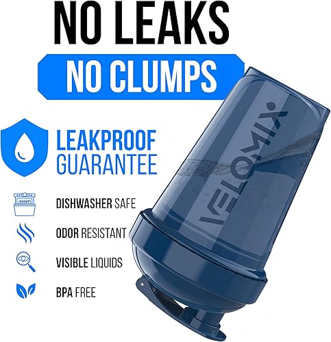 Miniatura 3 de VELOMIX -Paquete de 6 vasos agitadores para batidos de proteínas de 20 onzas  6 batidores de alambre  Botella mezcladora de proteínas a prueba de