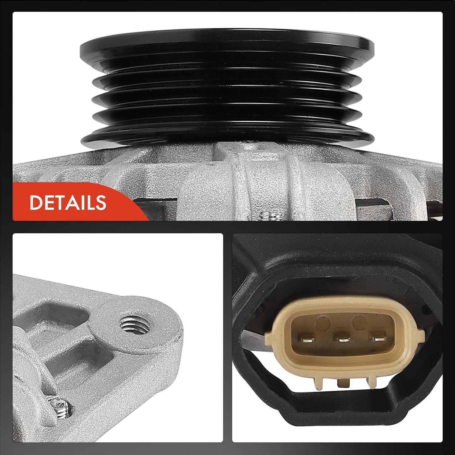 A-Premium Alternator Compatible with Hyundai Accent & Kia Rio, Rio5, 2010-2011 1.6L, 12V 90A 4-Groove Pulley Clockwise, Replace# 2608371, 37300-26100