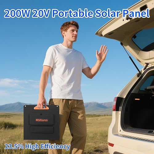 Miniatura 2 de Panel solar portátil de 200 W para estación de energía, compatible con Jackery, Ecoflow, Bluetooth, Anker y más estaciones de energía portátiles,