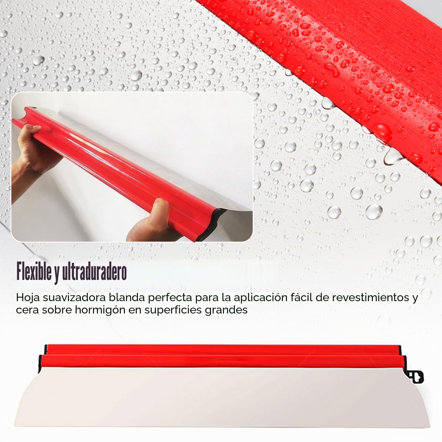 Espátula de superficie profesional 40 cm + 25 cm de acero inoxidable con hoja intercambiable (0,3 mm) - Herramienta de masilla para paredes y techos - Herramienta de enlucido, espátula de alisado