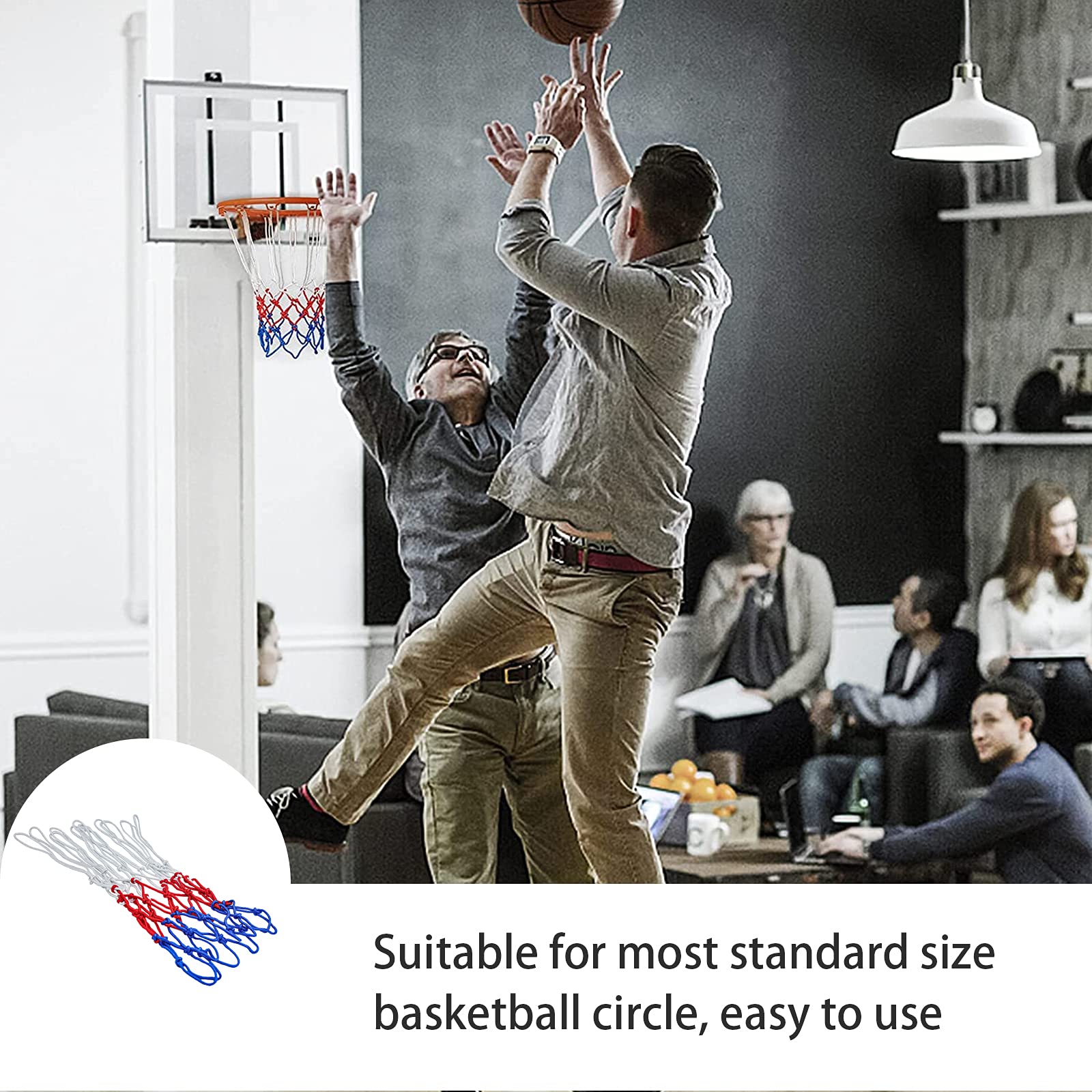 2 Heavy-Duty Basketball Nets – Red/White/Blue Tri-Color, Fits Standard Rims (Indoor/Outdoor)