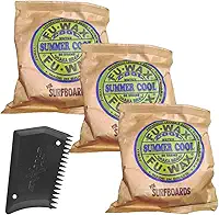 Parafina Surf Fuwax Super Aderência e Rendimento Kit 3 Fu wax 80g e Raspador