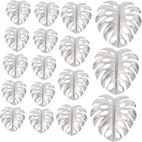 Zerodeko 19pcs Metal Monstera Leaf Adornos Navideños para Exterior Garden Metal Leaf Outdoor Christmas Decorations Decorative Outdoor Decor Plant