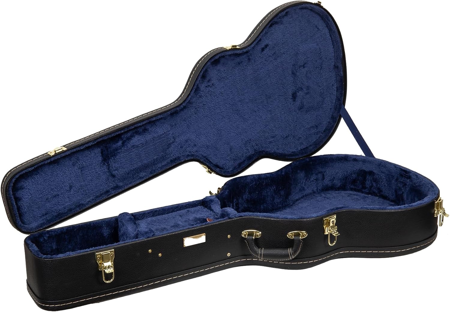 Crossrock Wooden Case for 16" Archtop/Hollow Body/Jazz Electric Guitars - Fits Gretsch Electromatic, Ibanez, Epiphone, Gibson ES Series-Black (CRW620JA16BK)