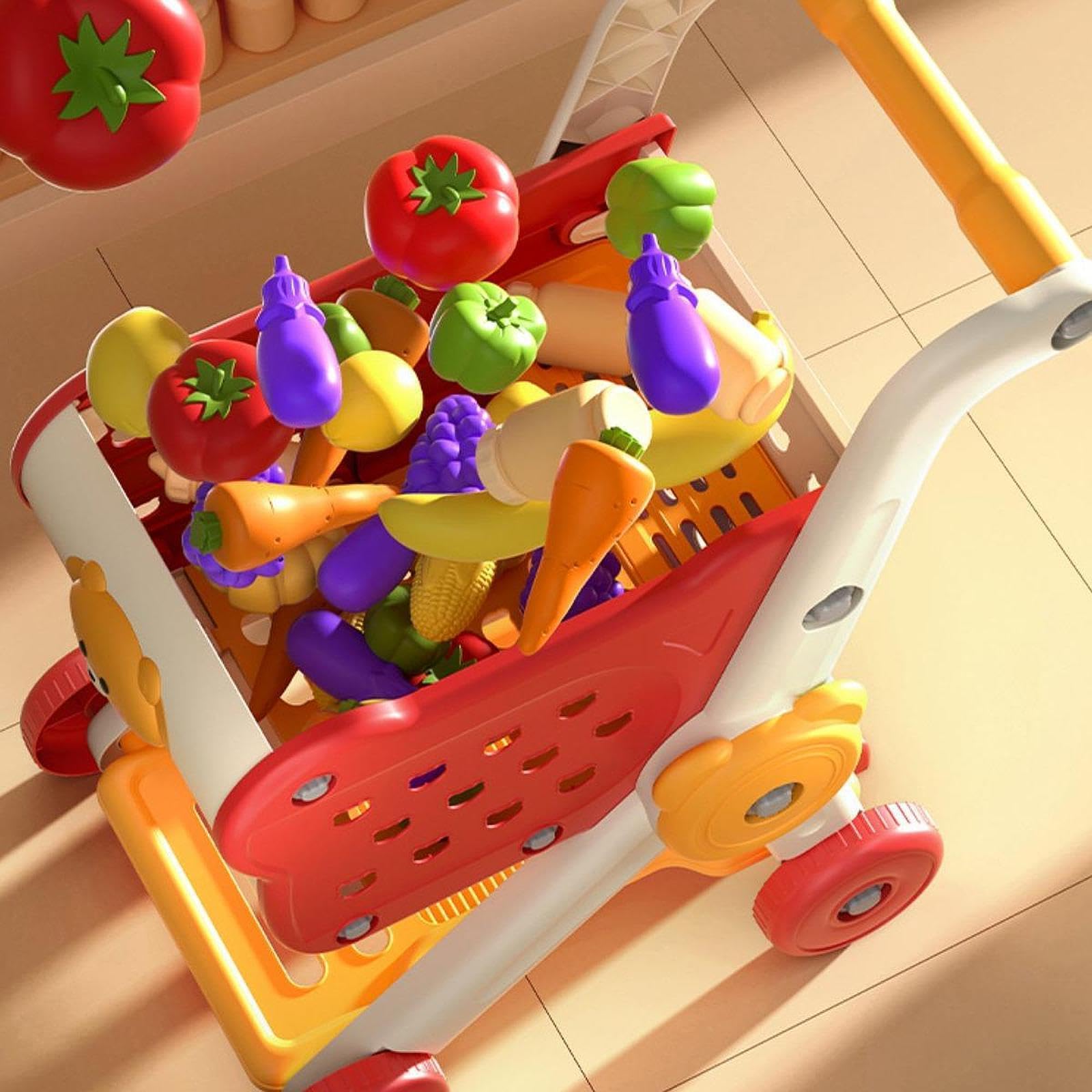 Carrello della spesa Giocattoli per bambini Divertimento educativo Mini carrelli della spesa Esperienza di stoccaggio interattiva Carrello a mano del