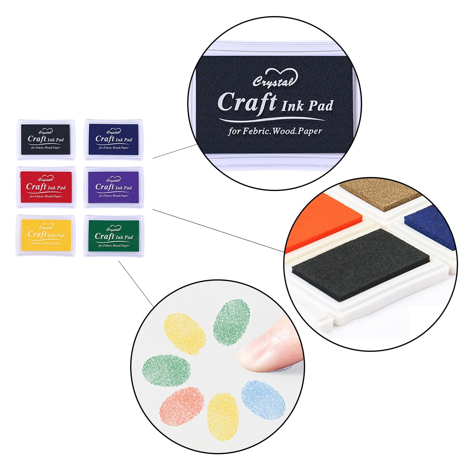6 Pcs Ink Pad for Journal, Professional Stamping Platform with Vibrant Colours, Ideal for Office Documentation and Art Activities,Set of Ink Pads for Stamping 1