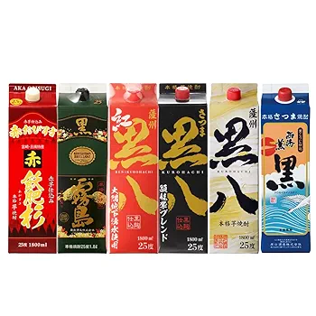 Amazon.co.jp: 芋焼酎飲み比べ 6本セット 黒霧島 赤霧島 黒八 紅