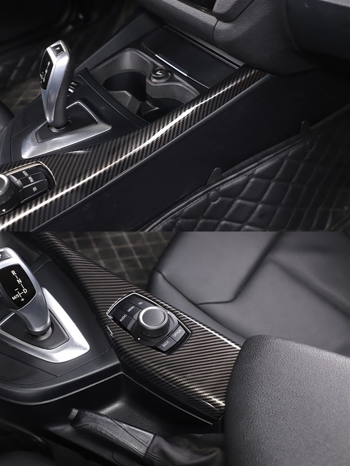 GRFIT Bello alla Moda Accessori Auto per 1 Serie 2 F20 F21 F22 F23 116I 118I 2012-2018 Multimedia Button Panel Cover Sticker ABS (Color : Matt Black)