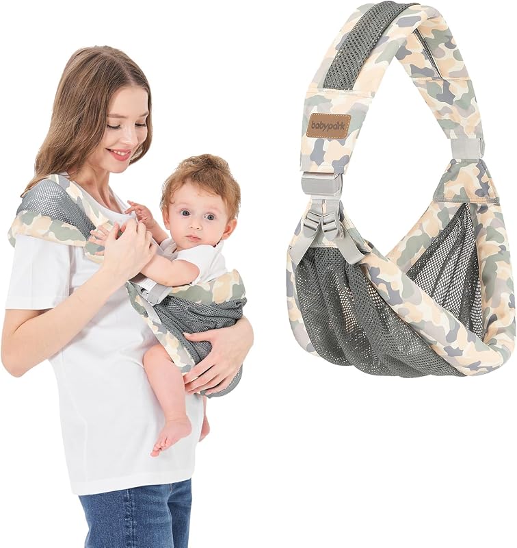 IULONEE Baby Carrier Sling Toddler Holder Newborn Carriers Wrap Straps Grey | Ergonomic Portable Infant Carrier Wrap Sling Newborn to Toddler Carriers Lightweight Adjustable Straps Breathable 3-36 Months