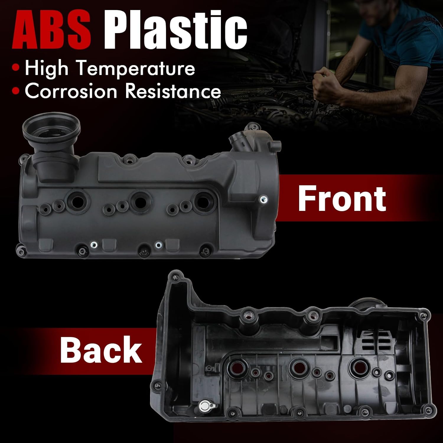 MITZONE Left Driver Side Engine Valve Cover Kit Compatible with Audi Q7 Volkswagen Touareg 3.0L 2010 2011 2012 2013 2014 2015 2016