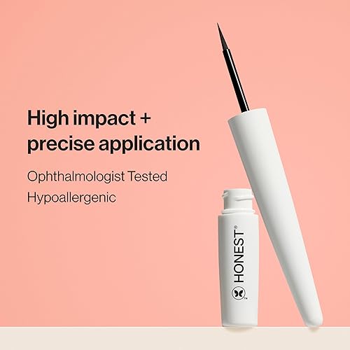 Miniatura 2 de Honest Beauty Delineador de ojos líquido vegano a prueba de transferencia sin carbono silicona libre de crueldad oftalmólogo probado 0058 onzas