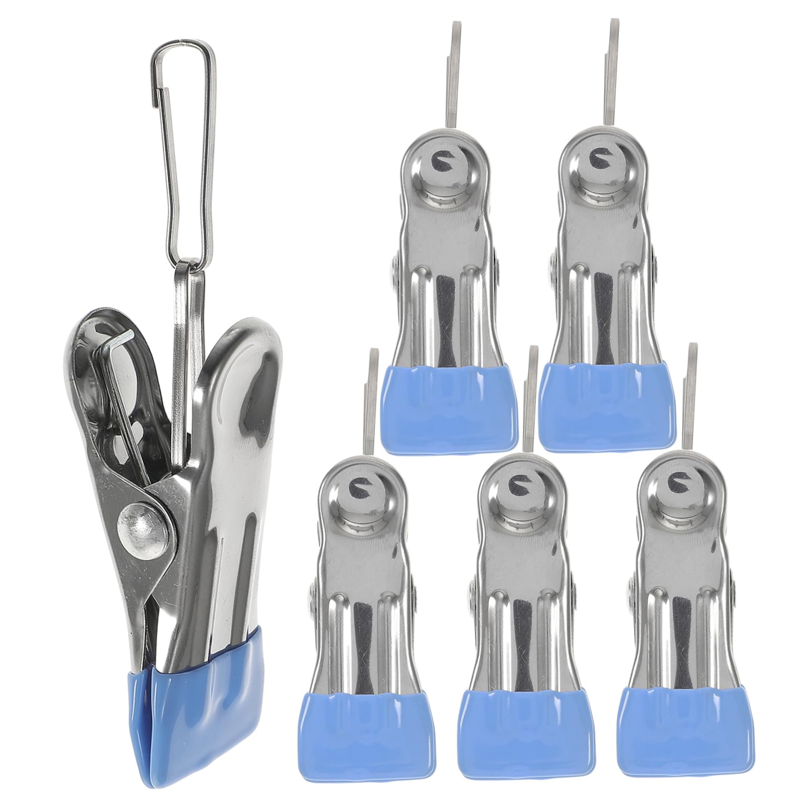Wäscheklammern aus Edelstahl, 6 stücke Nahtlose Clip Handtuch Trocknen Clip Chip Clips Wäsche Haken mit Clip Metall Kleidung