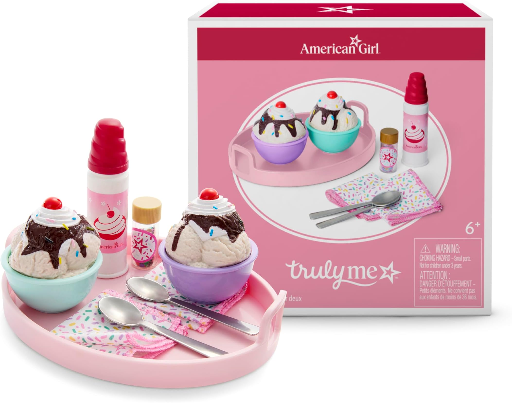 Truly Me, 18-inch Doll Playset and Accessories, Sundaes for Two Set, with Metal Spoons, Ages 6+