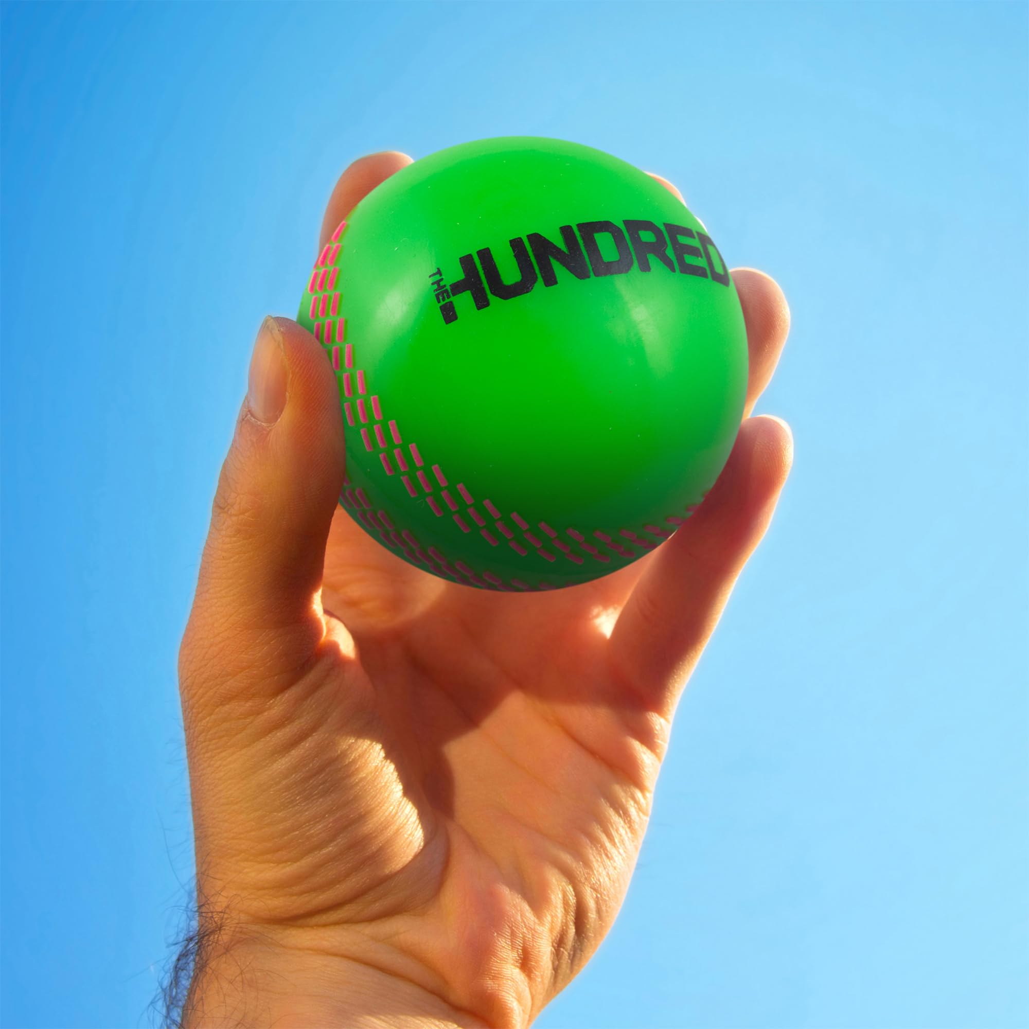 Hy-Pro Lot de 3 balles d'entraînement sous licence officielle The Hundred Windball, vert, rose, noir, équipement de cricket