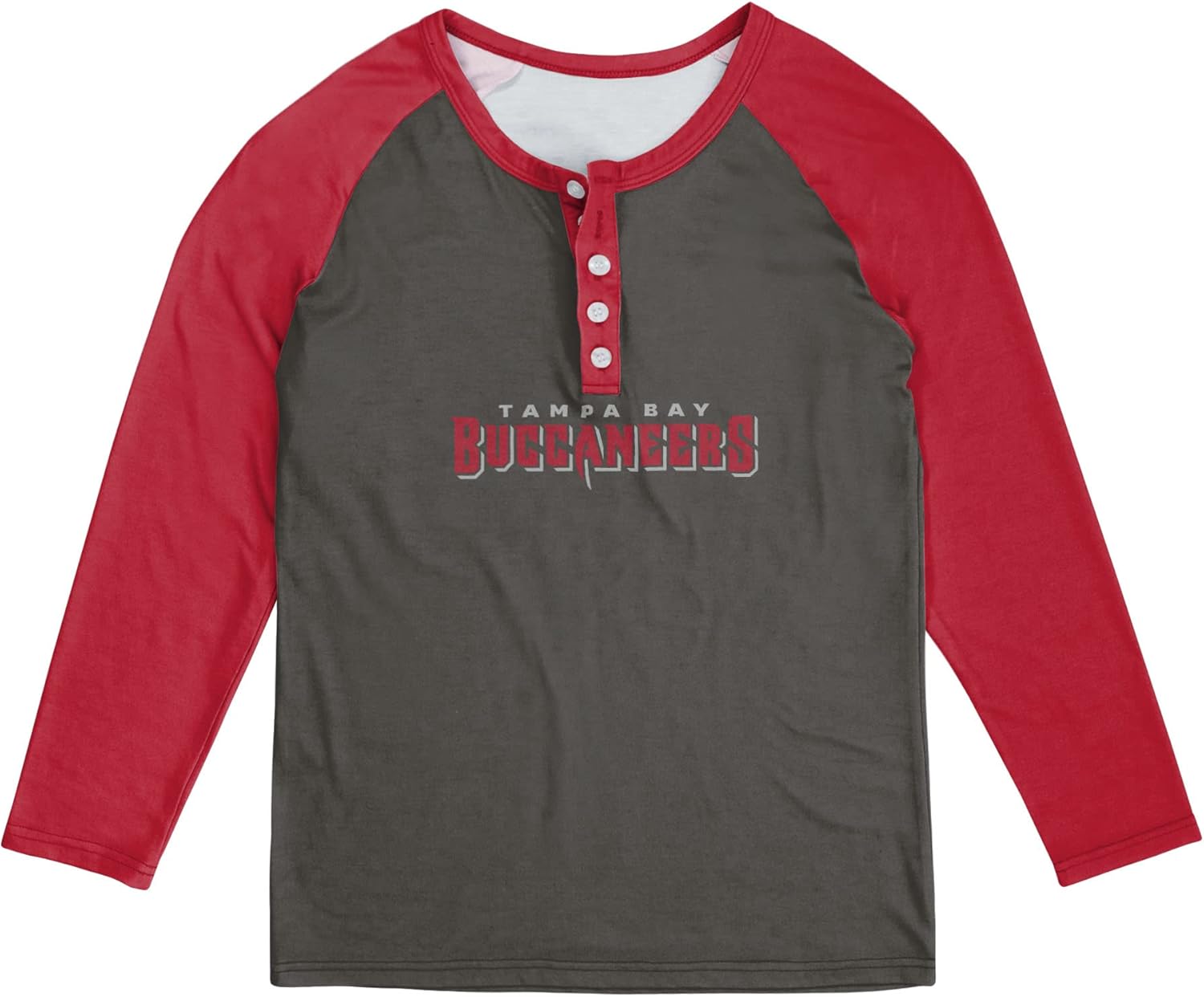 FOCO womens Nfl Team Logo Ladies Fashion Long Sleeve Henley Shirt, Big Wordmark, X-Large US