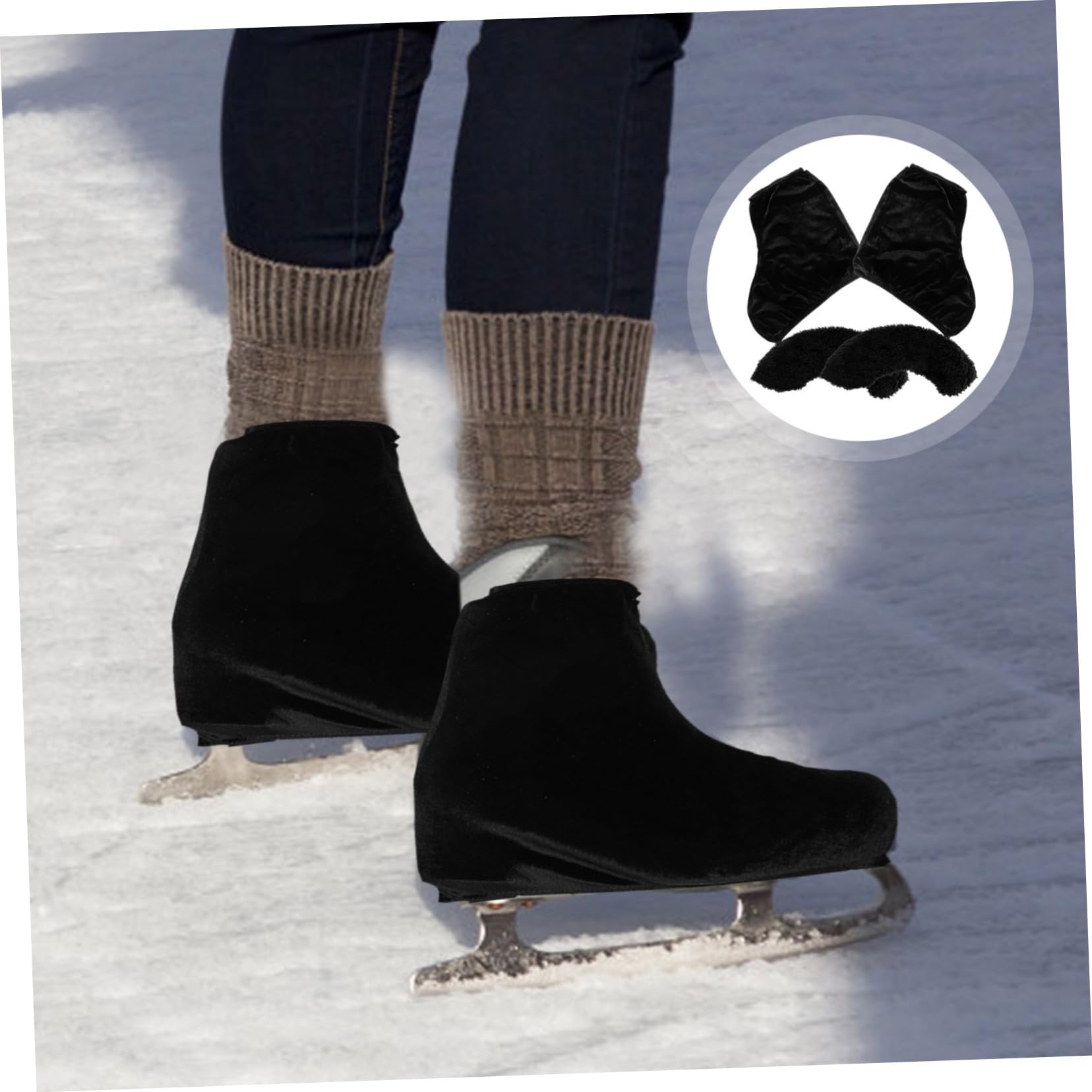 TOYANDONA Skate -Skate -schuhabdeckung Elastische Schlittschuhschoner Beschützer Stiefelüberzüge Für Schlittschuhe Skaten Skate-zubehör Schuhschutz Eislaufabdeckungen Schwarz Samt