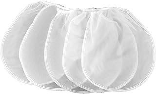 Thinp 5 Pcs Paint Filter Bag, 1 Gallon Paint Strainer Bags Disposable Fine Mesh Bags Bucket Strainer with Elastic Drawstring Top Opening Mesh Filter Bag for Paints Gardening Hydroponics (White)