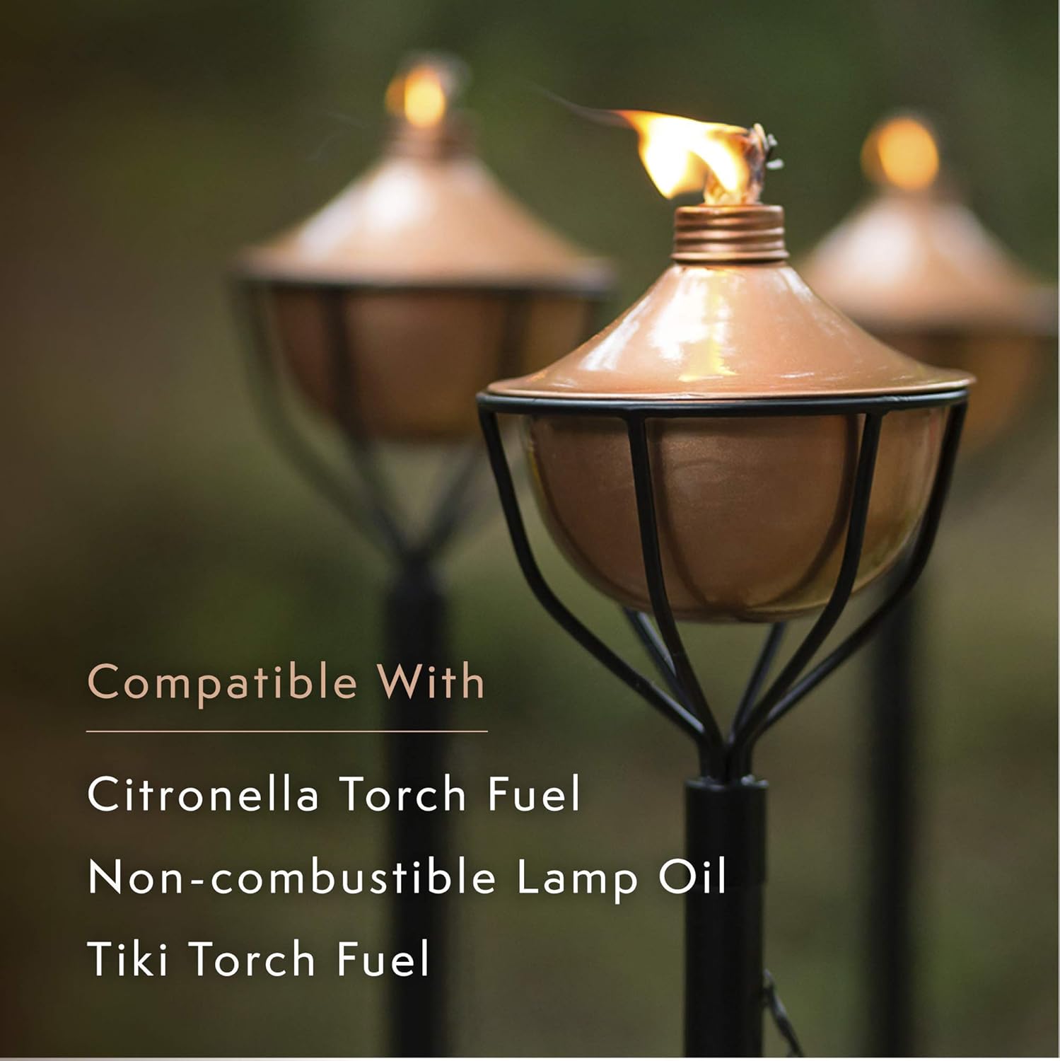 Flash Deals - 70% OFF Dusq | 4-in-1 Outdoor Garden Torches with Table Stand and Deck Mount / Great For Tiki Parties, Use with Regular or Citronella Torch Fuel (4-Pack, Copper)