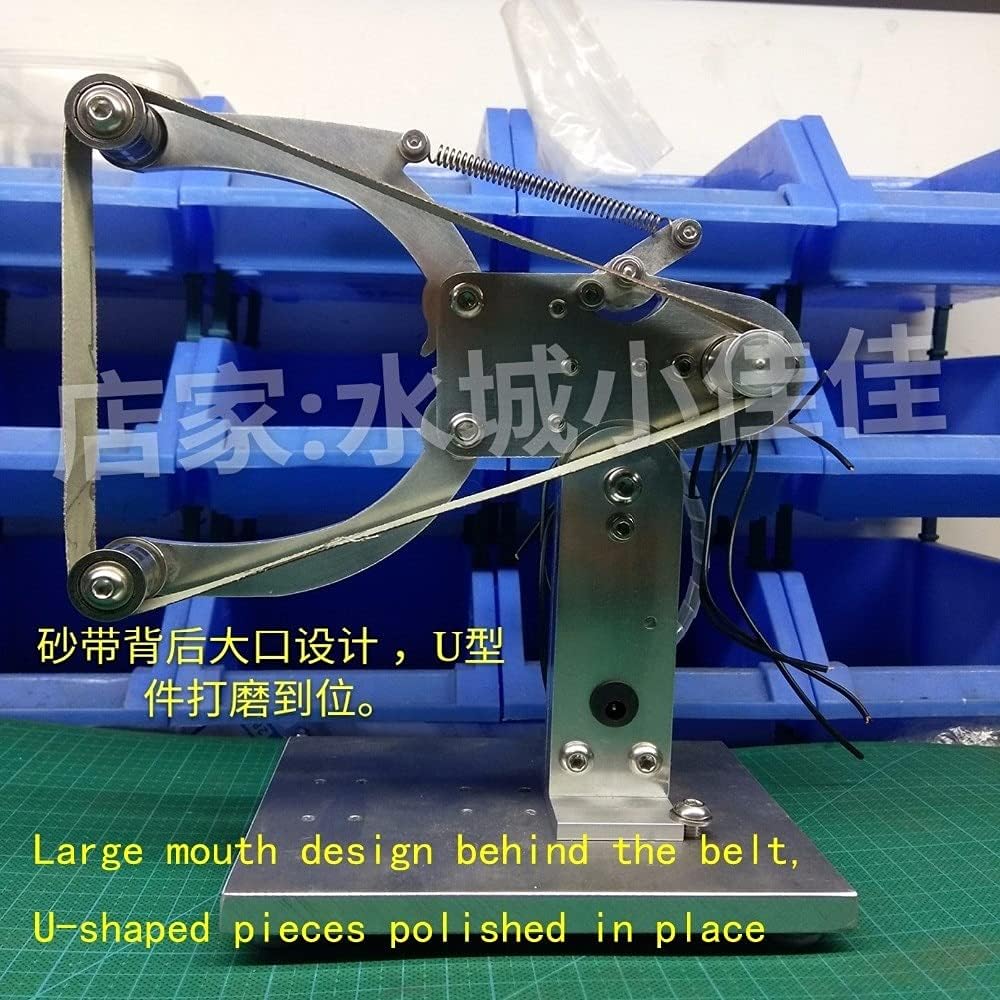 Small Abrasive Belt Machine, Diy Slingshot, U-shaped Pieces, Combing, Rubbing, Woodworking, Metalworking - Dc Motor - - (Voltage(V): Belt machine)