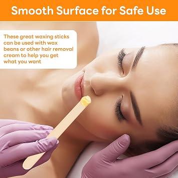 Wax Sticks, 100 Pcs Disposable Wooden Waxing Spatulas, 5.9 Inch Premium Wax Applicator Sticks for for Body, Face, Eyebrow, Lip Removal, Ideal for Warm & Hot Wax