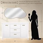 Dorlicecass Irregular Miroir mural - Miroirs muraux Miroir asymétrique décoratif Aviation Alliage d'aluminium Cadre pour salle de bain, chambre, salon, cloaque, entrée 20"x36" Or Extrême miroir mural - Miroir abstrait asymétrique unique pour Bedro