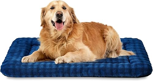 Tapete para cama de perro para perros grandes, lavable y suave para mascotas, tapete para dormir con patrón de burbujas 3D, azul marino, 42 x 28