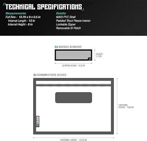 Vista 31 de Savior Equipment Funda táctica 600D para armas de fuego, funda suave con parche reflectante para bolsa de gama Specialist Series, cremalleras