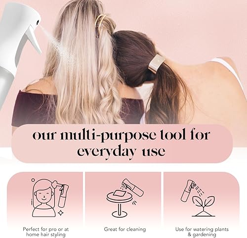 Miniatura 5 de Botella de Spray Continuo Kitsch para el Cabello  Mister de Agua de Niebla Fina y Botella de Spray de Agua  Botella de Spray de Cabello Reciclada