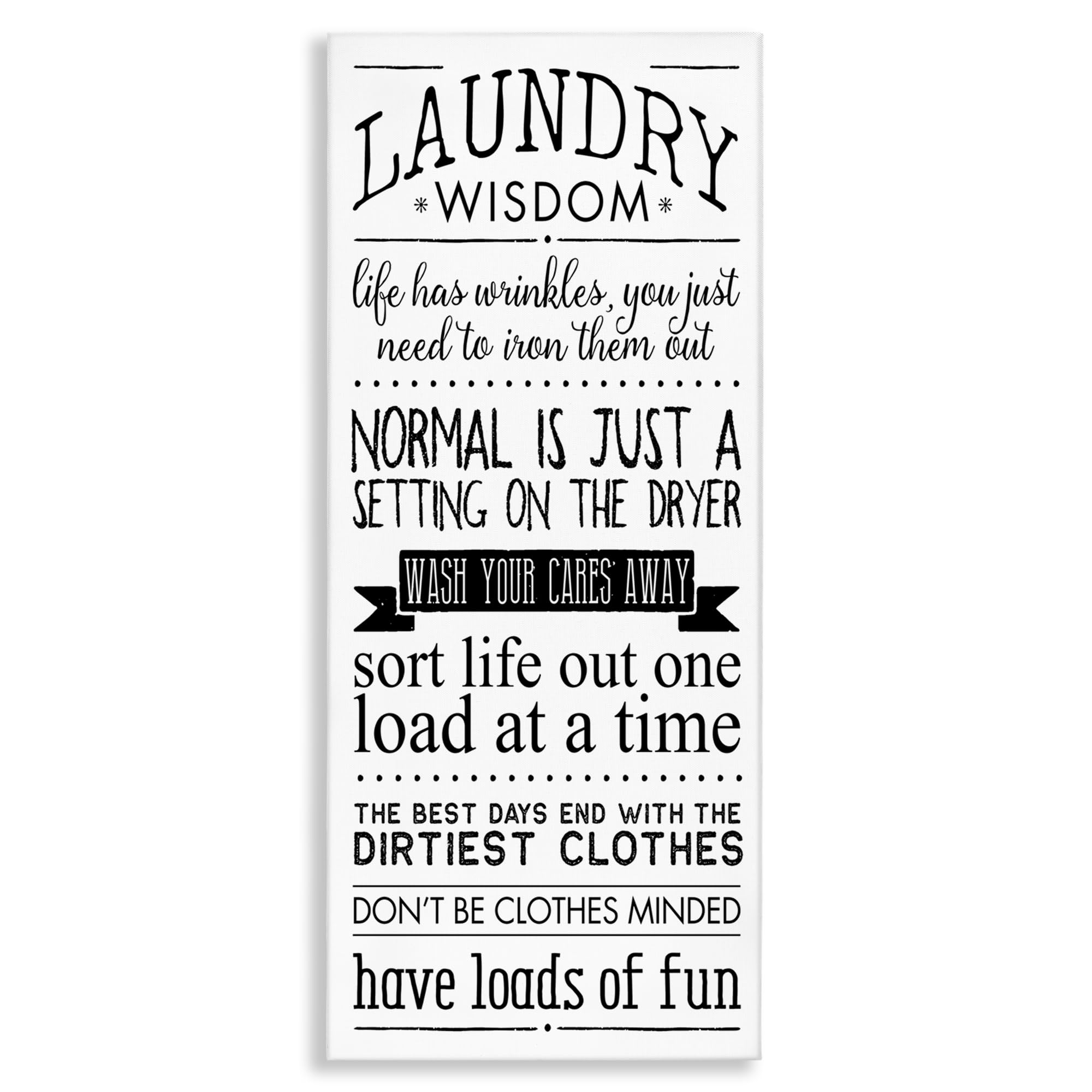 Photo 1 of 'Laundry Wisdom Life Phrases'| Canvas Art