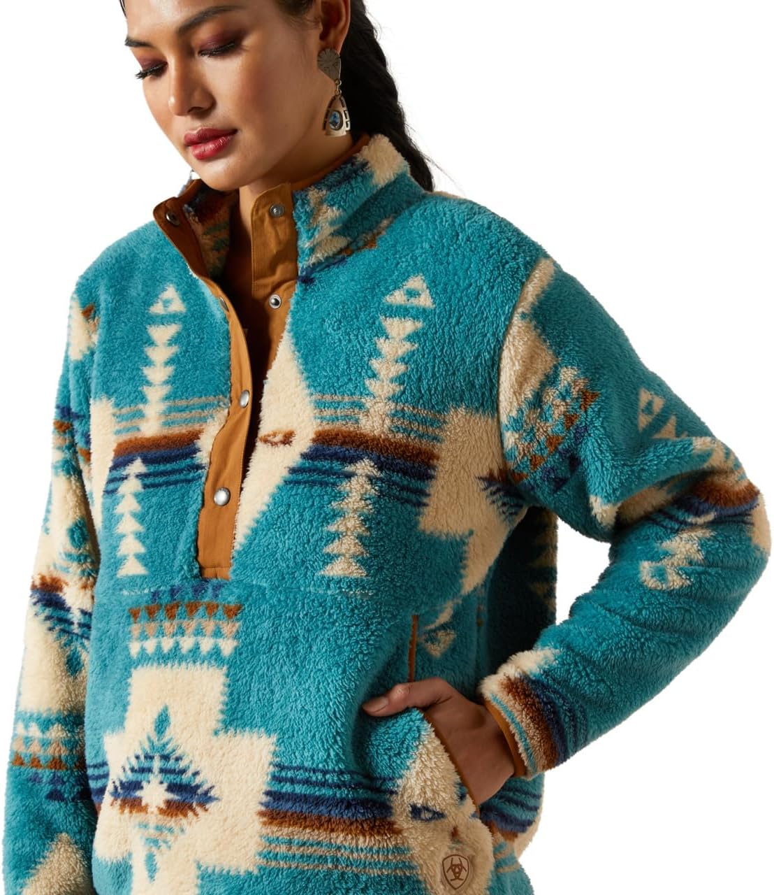 ARIAT womens Berber Snap Front Sweatshirt - Image 4