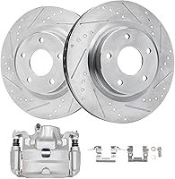 Vista 33 de Detroit Axle - Rotores de freno traseros de 2 piezas para Cadillac CTS 2009-2019, Chevy Camaro 2010-2015 2017-2021, reemplazo de 2 rotores de freno