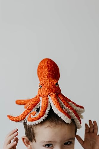 Miniatura 8 de The Petting Zoo Peluche de pulpo rojo del Pacífico, regalos para niños, animales marinos salvajes Onez, juguete de peluche de pulpo de 8 pulgadas