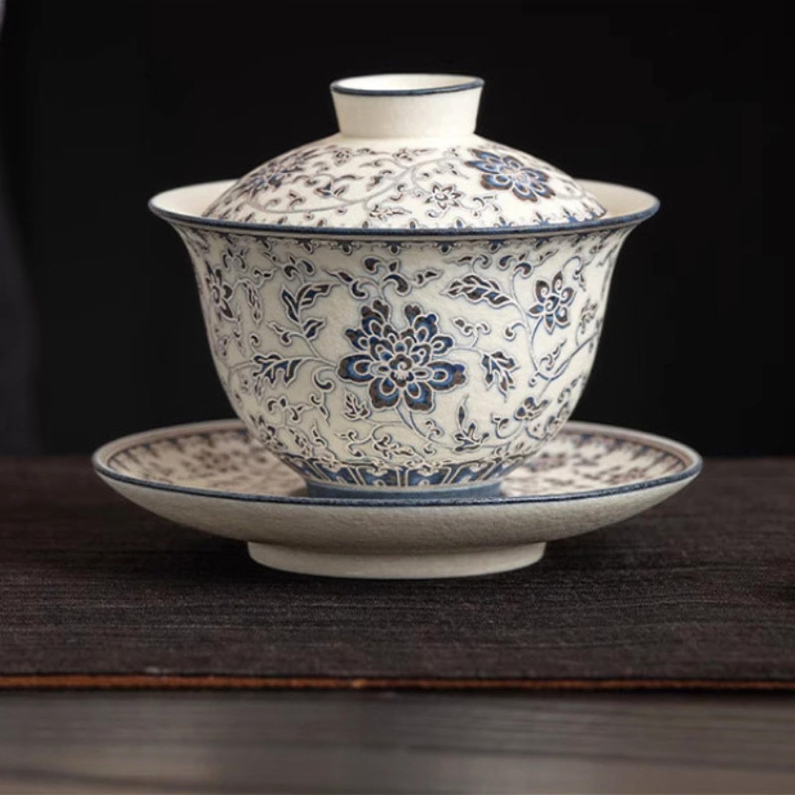 Service à thé gaiwan en céramique fine 184g avec son écrin