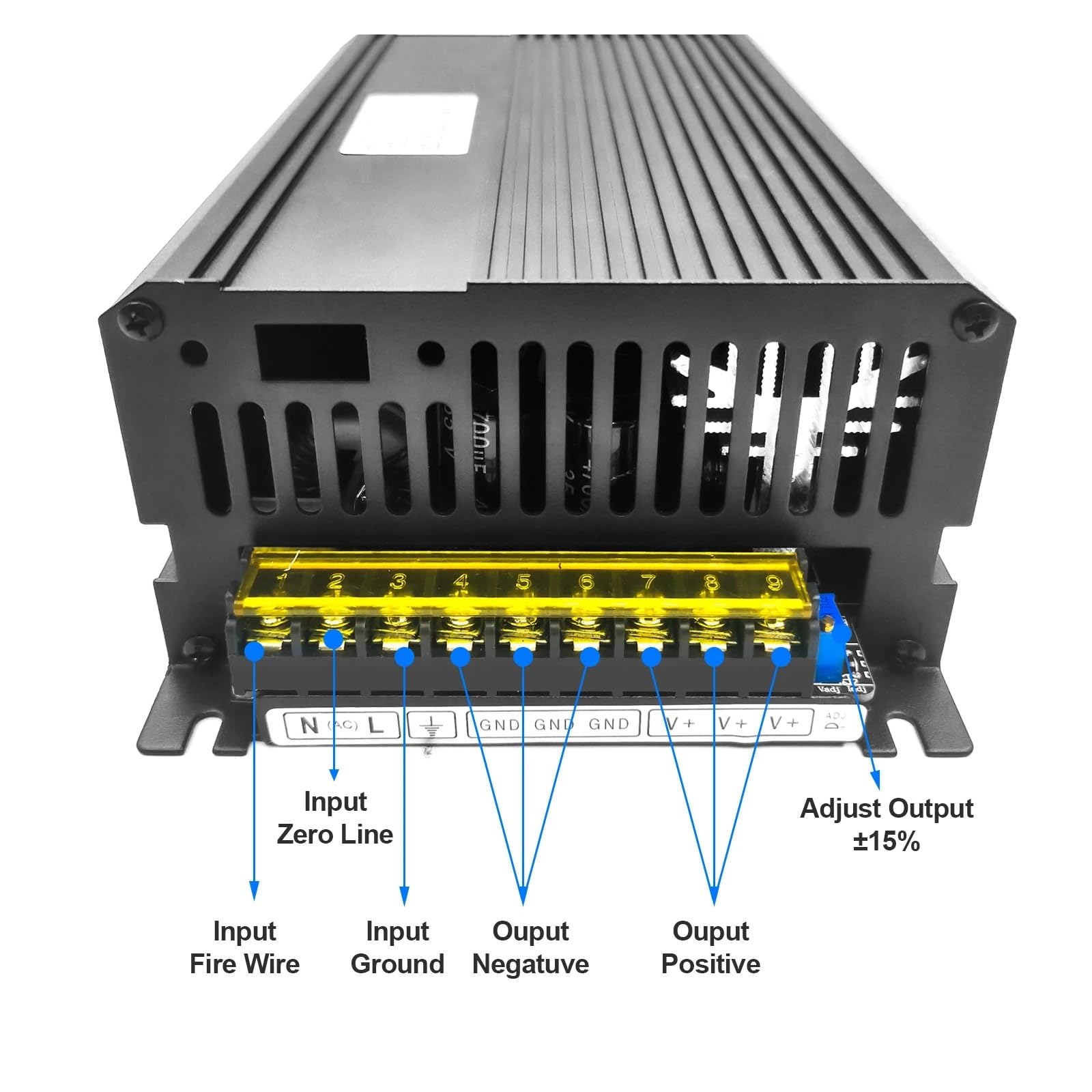 EDEDE Schaltnetzteil, 1500W Schaltnetzteil AC/zu DC 12V 13,8V 15V 24V 27V 36V 48V 60V 72V 80V 90V Netzteil Quelle Transformator(60V)