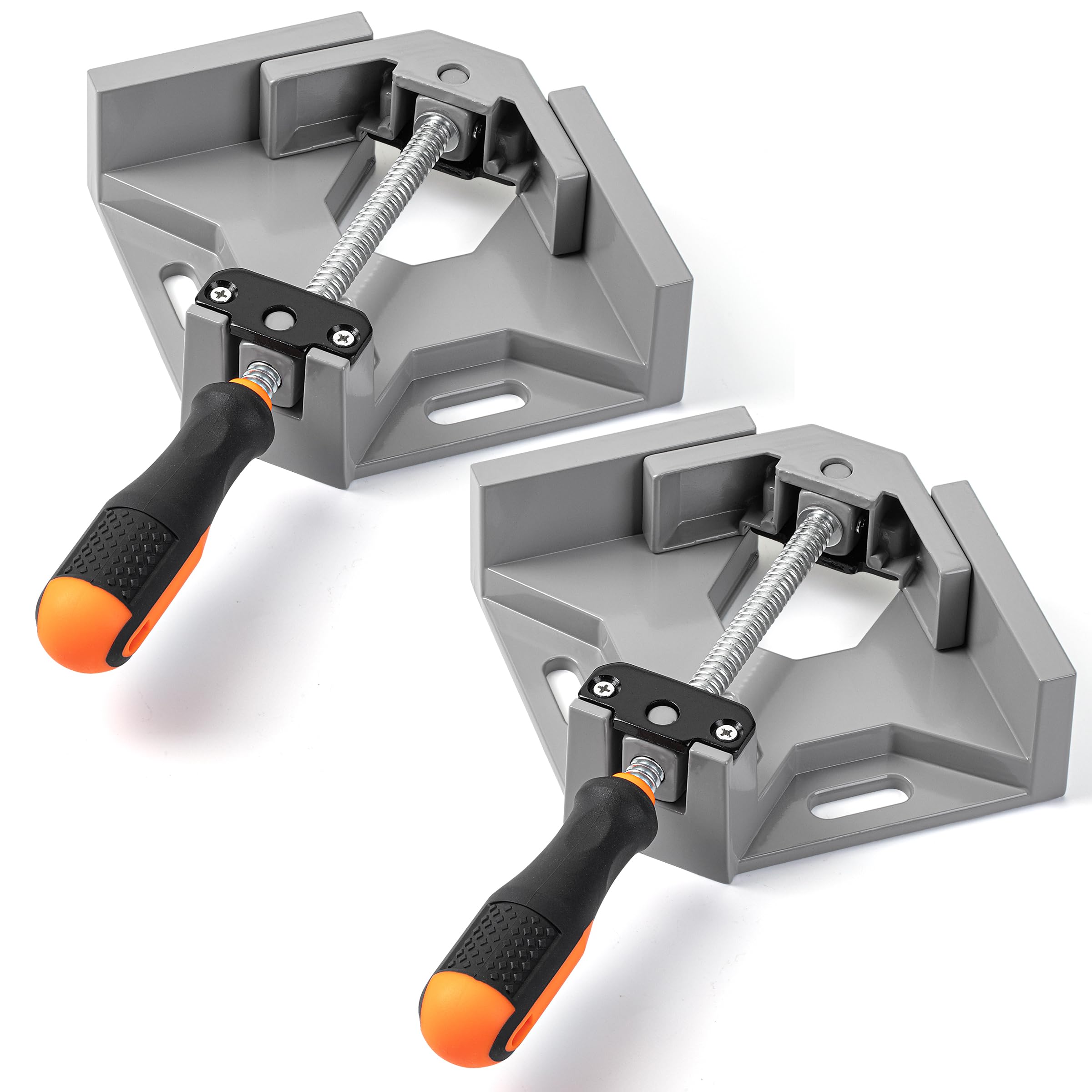 bates- corner clamps for woodworking, 2 pack, 90 degree clamp with adjustable swing jaw aluminum alloy frame, right angle clamps for woodworking