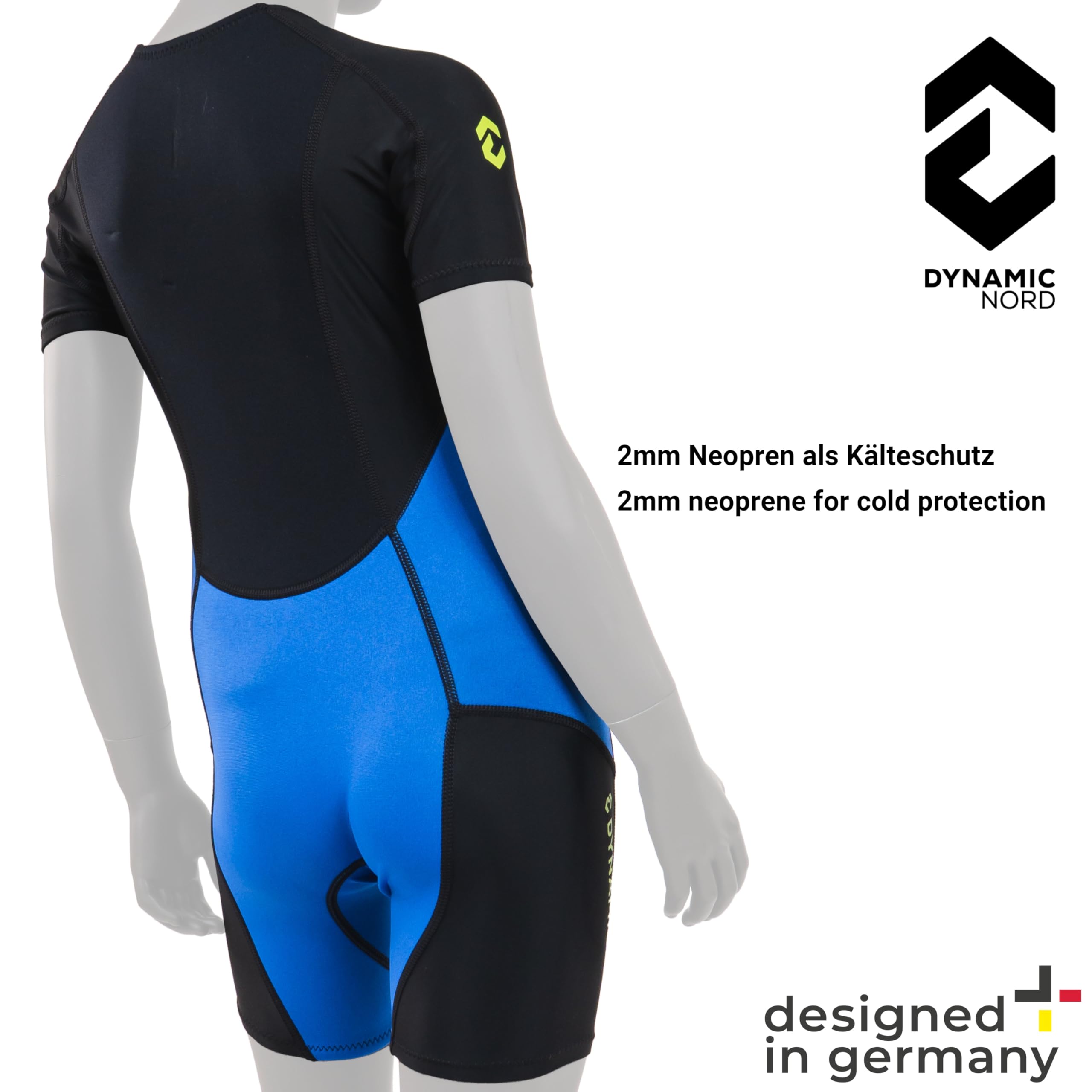 Muta Shorty 2 mm per bambini neoprene - Progettata in Germania - Muta da 2 mm con Lycra per protezione dal freddo e dal sole, muta, costume da bagno, Protezione Termica e UV per Nuoto
