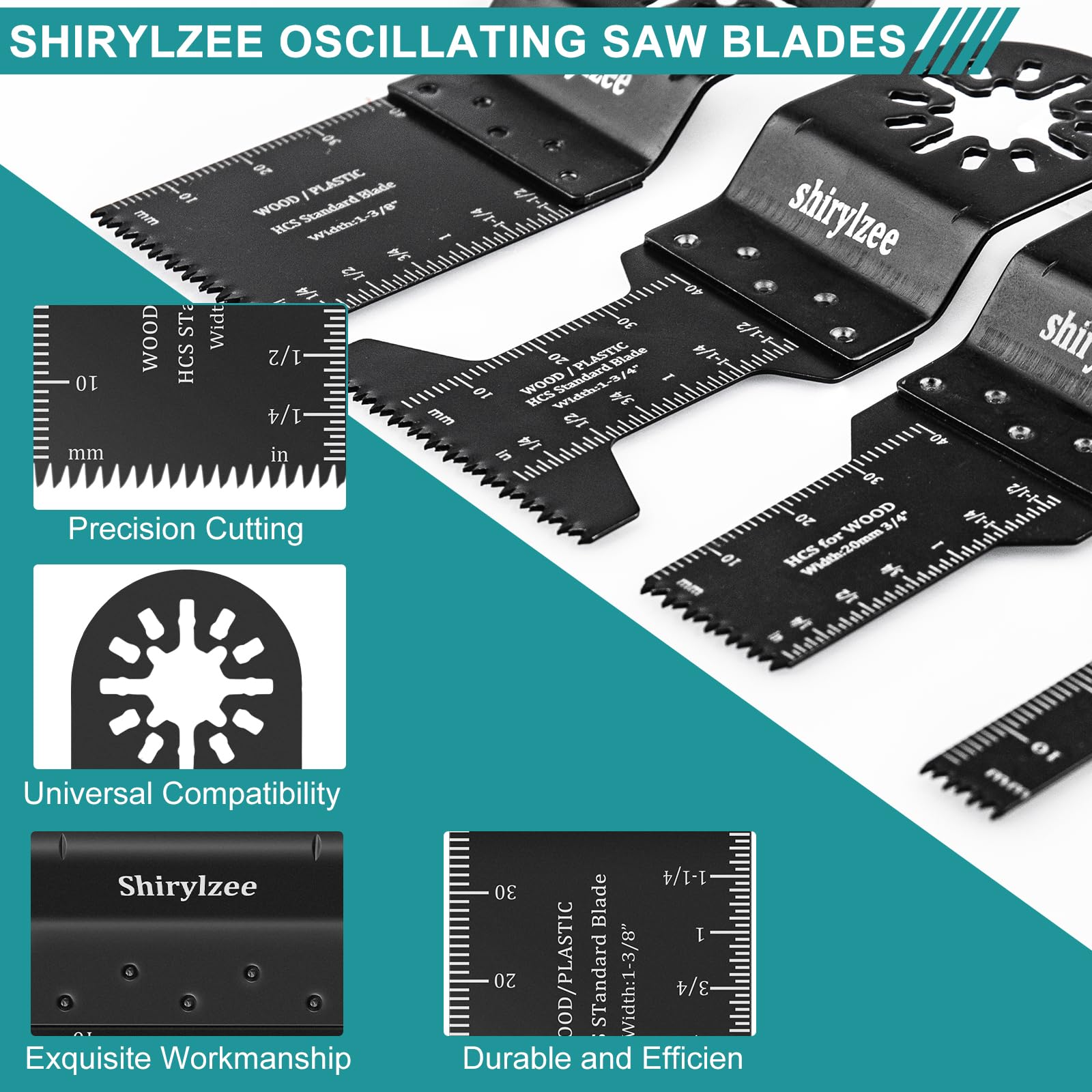 Lame de Scie Oscillante, 20pcs Outil Multifonction Universelle Accessoires pour Plastique, Bois, Métal, Fein Multimaster, Milwaukee, Black&Decker, Ryobi, Rockwell,WORX